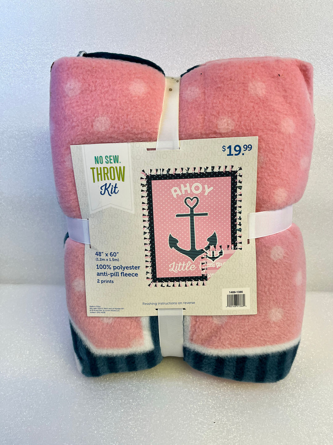 Jo-Ann No Sew Throw Kit Ahoy Little Sailor Fleece Blanket Kit