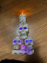 Skull Candle Holder with Lighted LEDs - Image 1