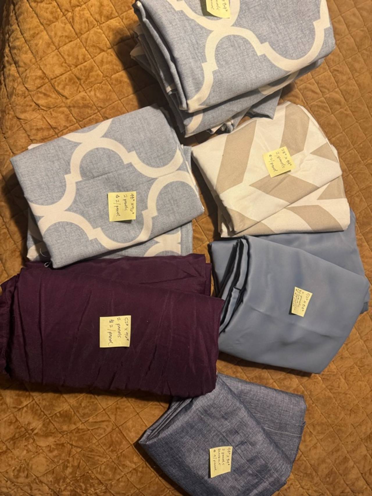 Curtain Panels- Pricing & Quantities in Photos