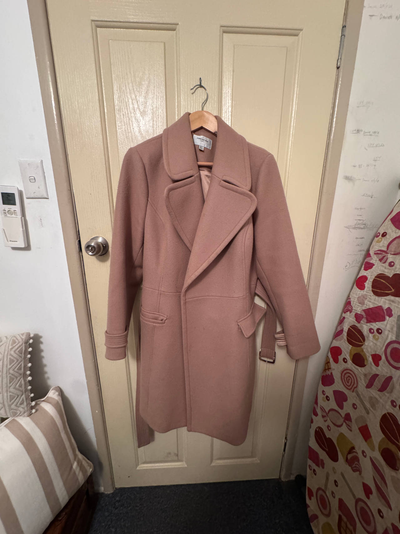Wool Blend Wrap Coat