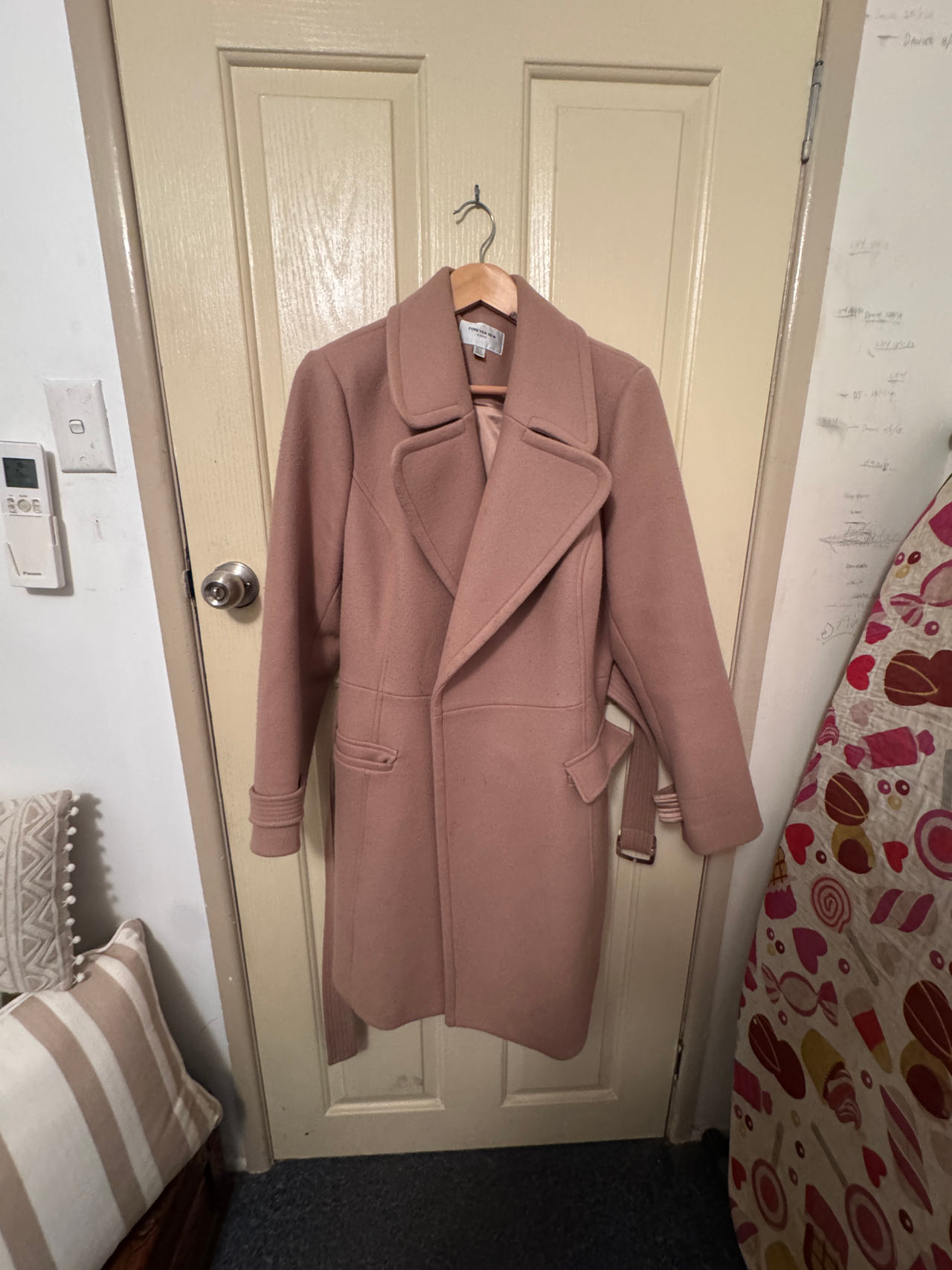 Wool Blend Wrap Coat