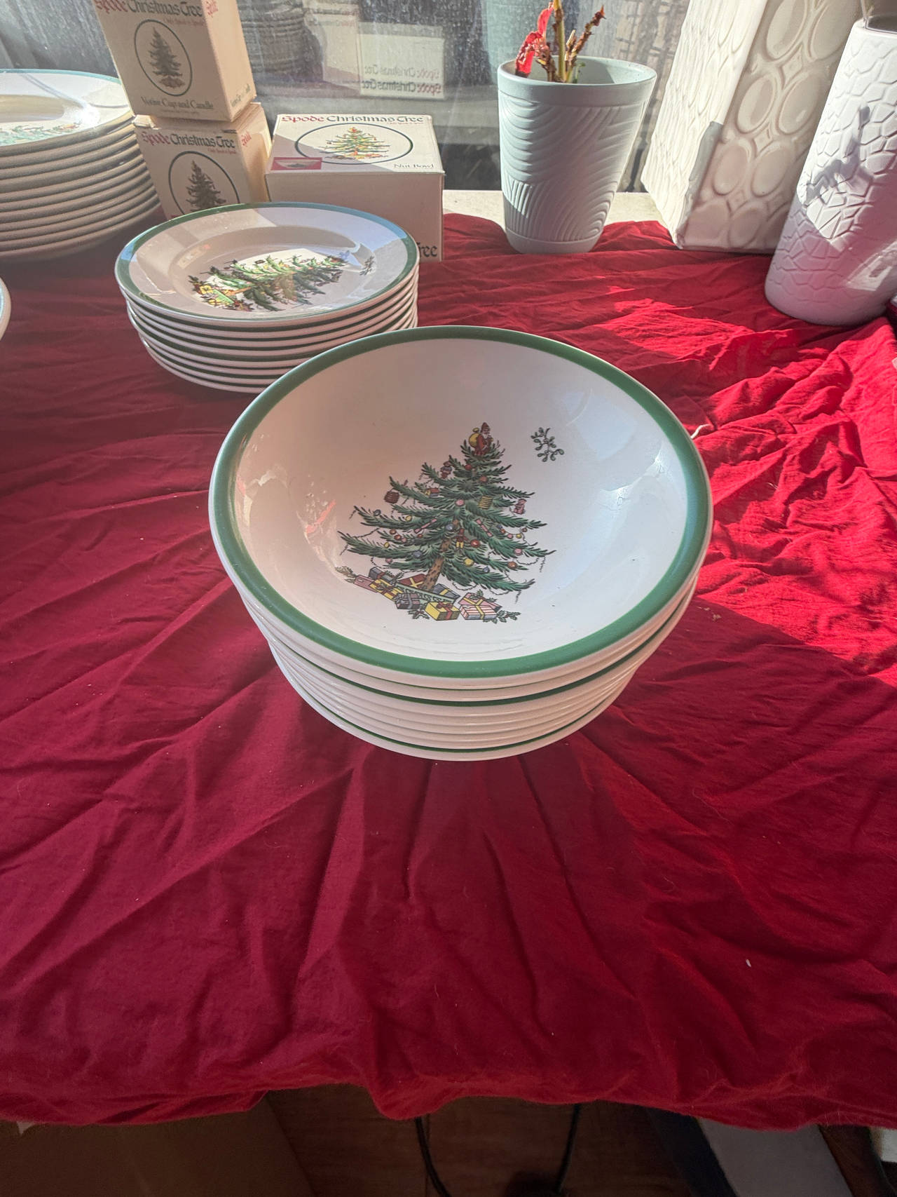 Spode Christmas Tree Cereal Bowls - Set of 7