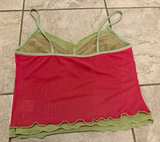 Y2K Mesh Rose Embroidered Cami Top size M. - Image 3