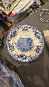 Staffordshire Blue Transferware Faneuil Hall Plate - Image 2