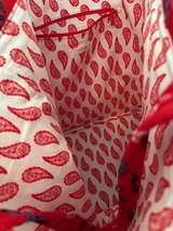 Vera Bradley Red Holiday Bows Quilted Tote Bag - Image 3