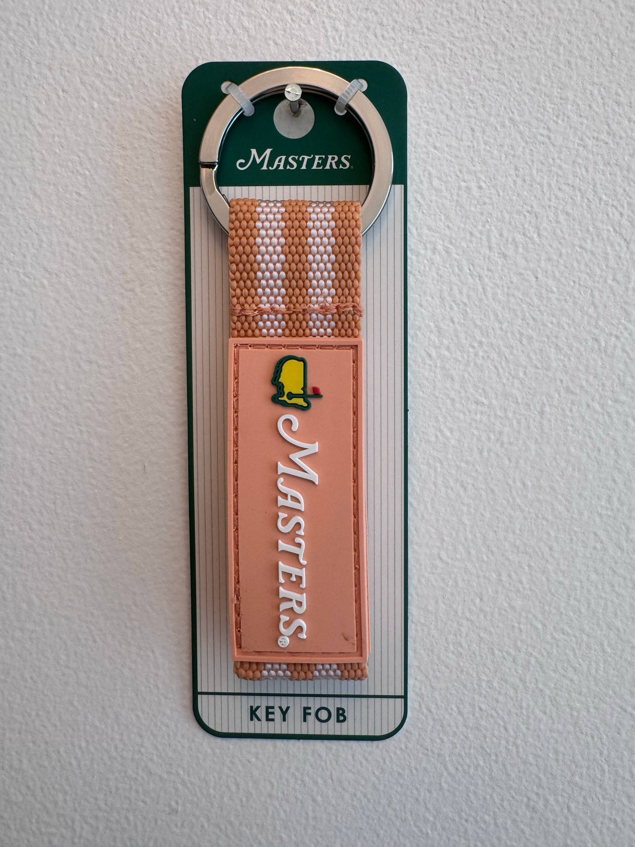 Masters Tournament Key Fob Peach/White Striped