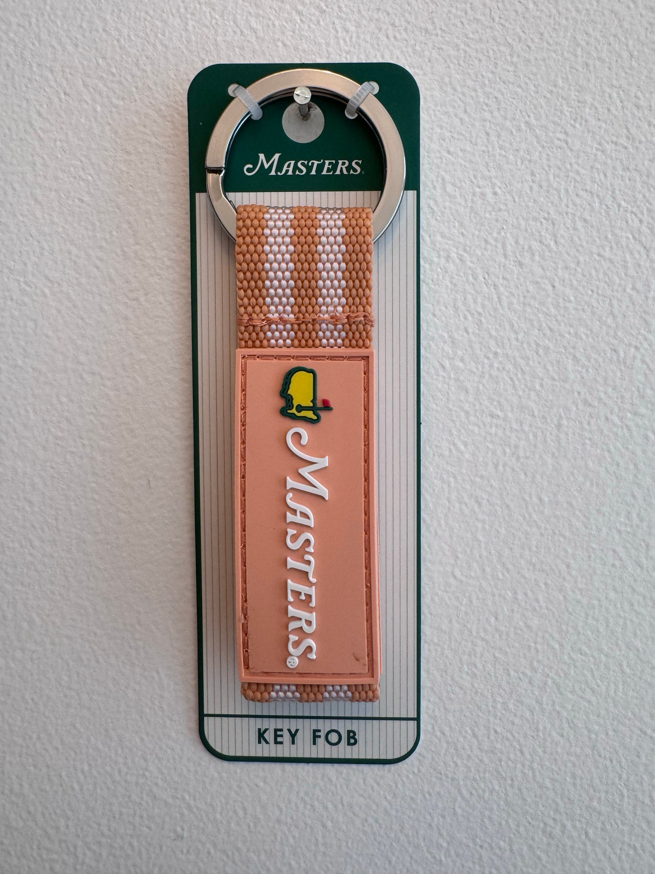 Masters Tournament Key Fob Peach/White Striped