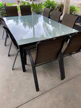 Outdoor Glass Top Dining Table Set - Image 2