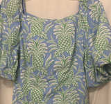 Crown & Ivy Pineapple Print Puff Sleeve Top - Image 1