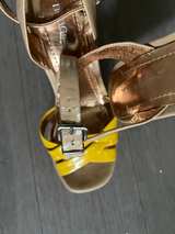 BCBGeneration Yellow Patent Wedge Sandals 6.5 - Image 7