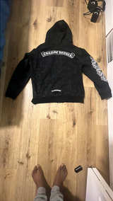 Chrome Hearts Floral Cross Horseshoe Zip Up Hoodie - Image 3