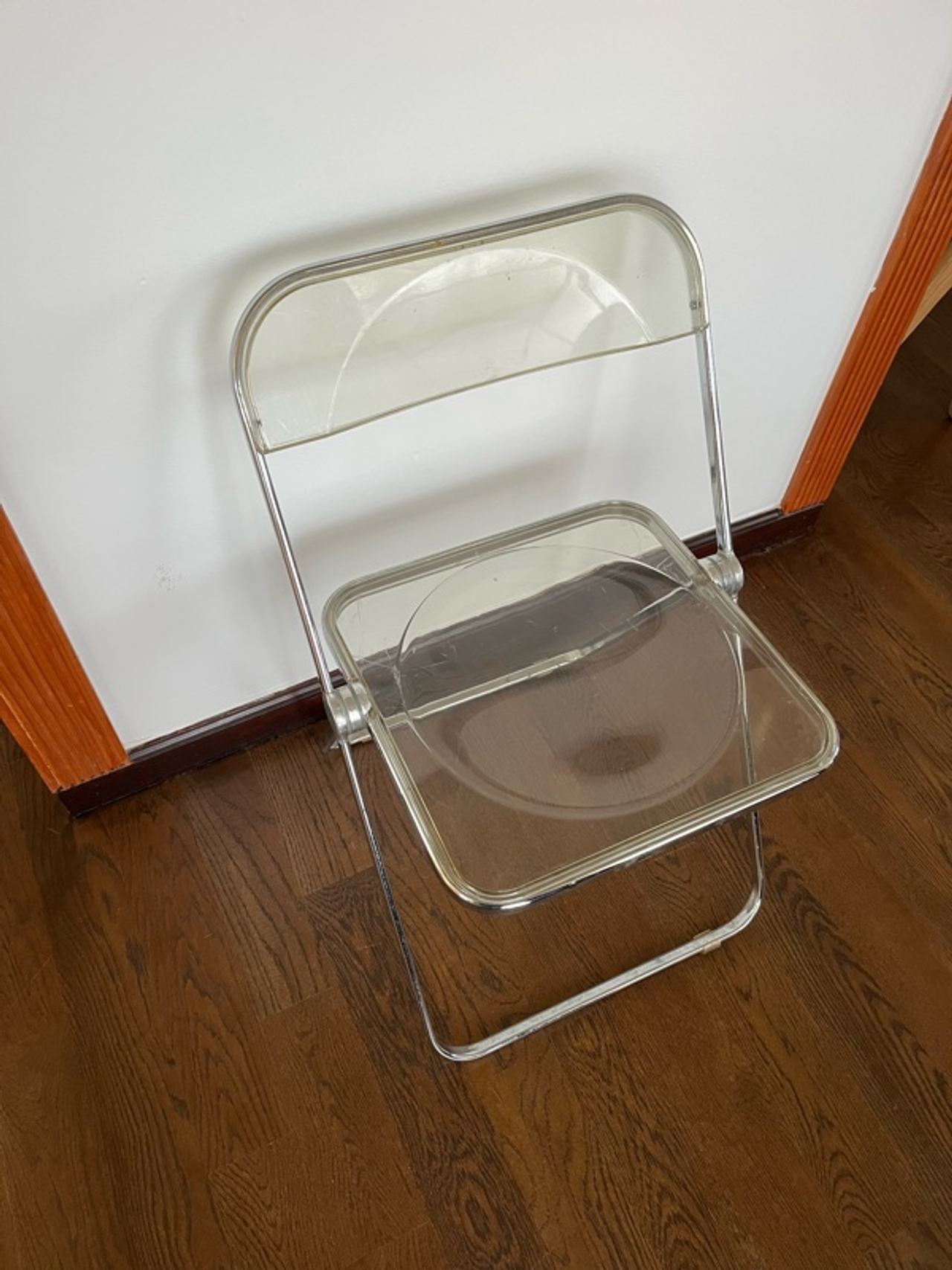 Giancarlo Piretti Plia Transparent Acrylic Folding Chair