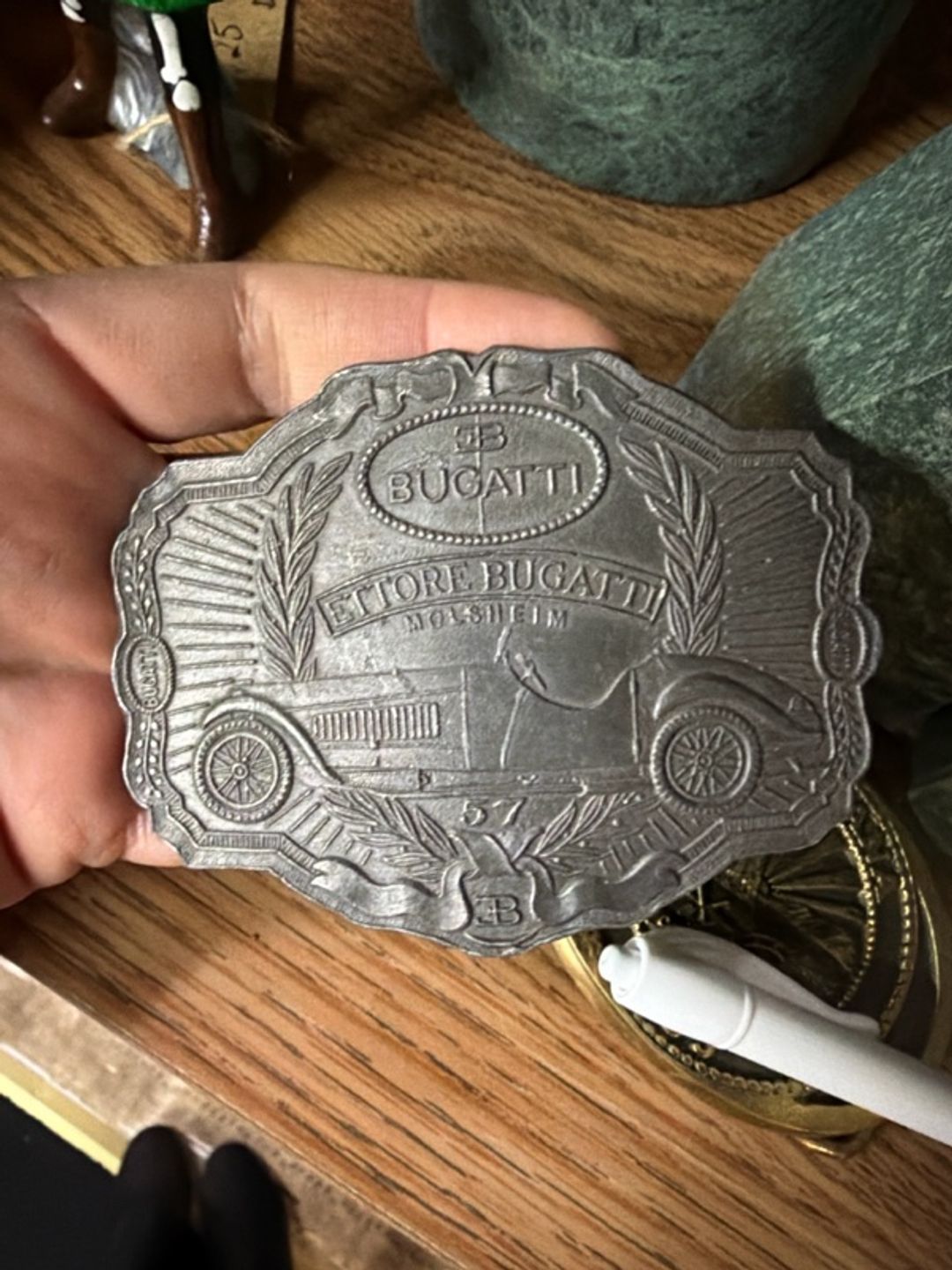 Bugatti Type 57 Vintage Brass Belt Buckle