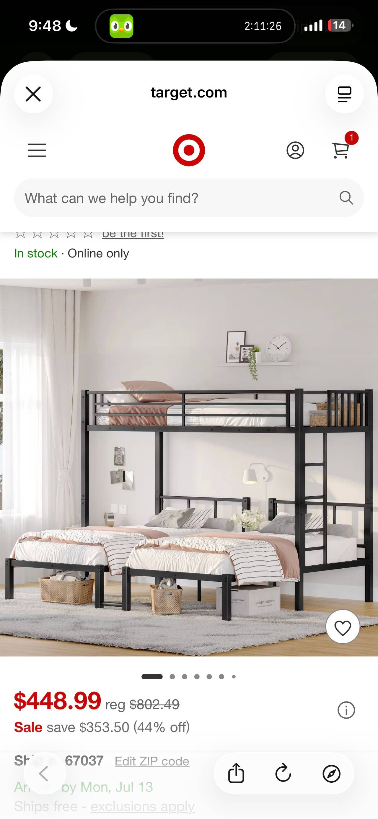 Wrought Studio Metal Bunk Bed Frame