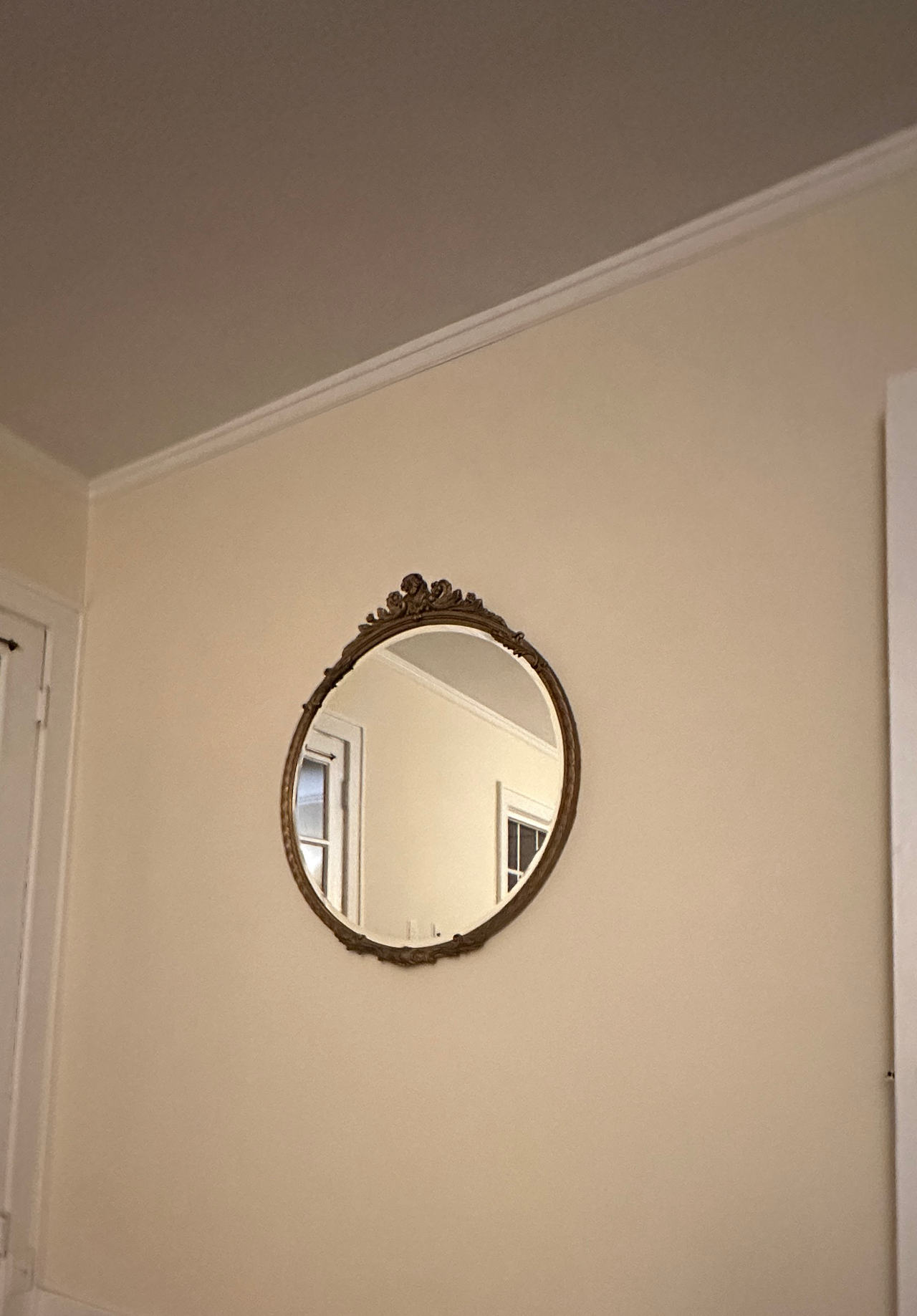 Vintage Ornate Oval Wall Mirror