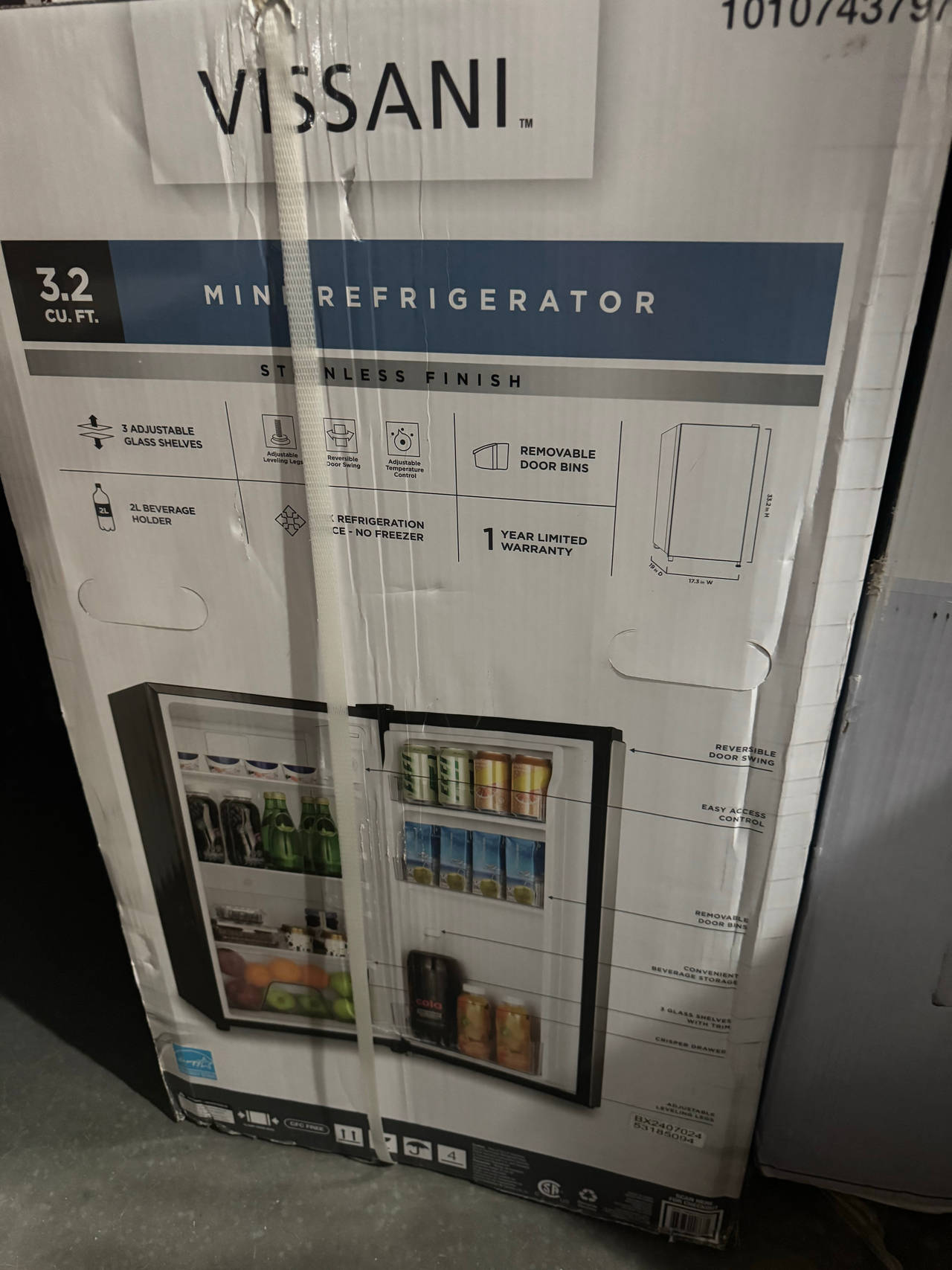 New Vissani 3.2 Cu. Ft. Mini Refrigerator
