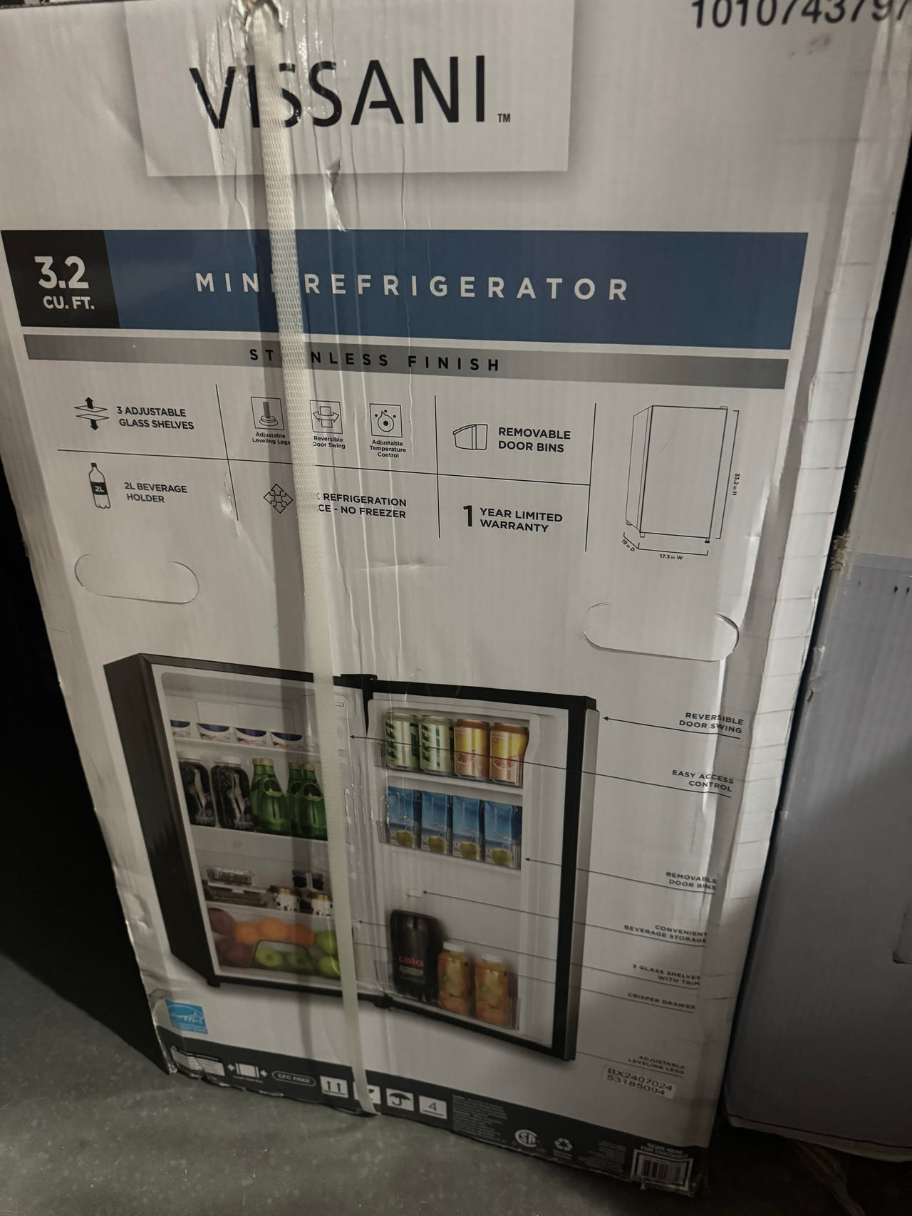 New Vissani 3.2 Cu. Ft. Mini Refrigerator