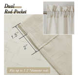 AIYUFENG Faux Linen Sheer Curtains 45 Inch Length 2 Panels, Short Linen Curtains - Image 5