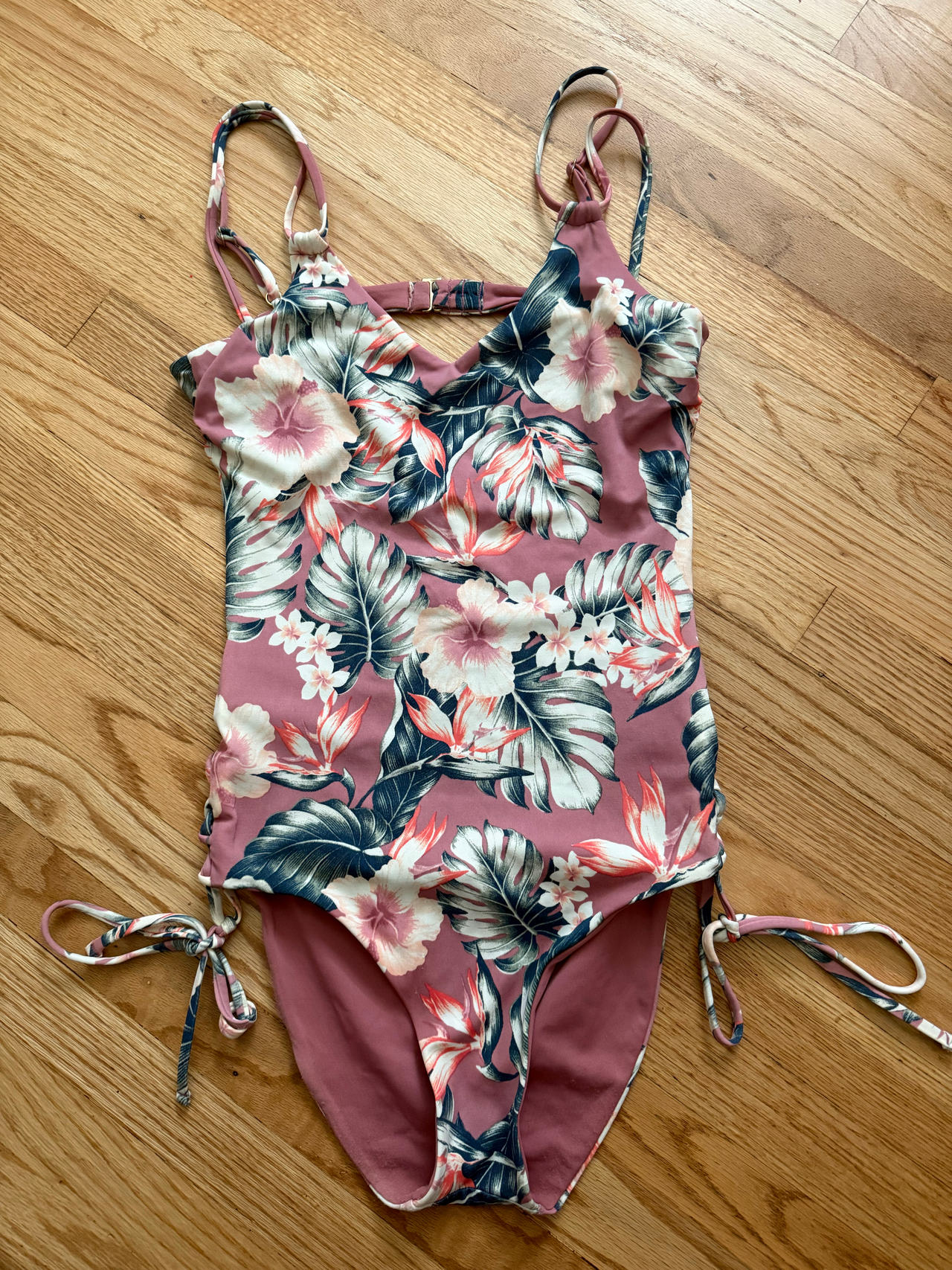 Tori Praver Floral One-Piece Swimsuit. Size M.