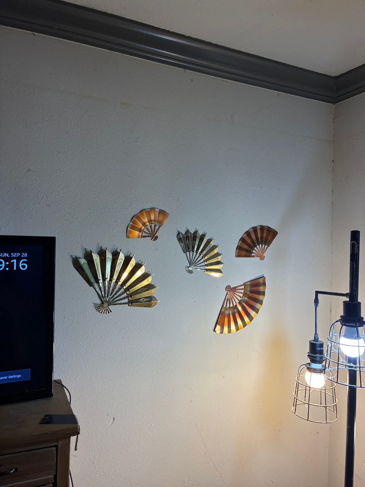 Mid-Century Modern Metal Fan Wall Art