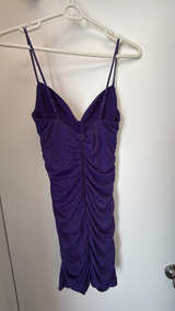 Windsor Purple Glitter Ruched Homecoming Dress - Image 2