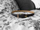 Christian Dior Vintage Navy Leather Belt with CD Logo Buckle - Image 3