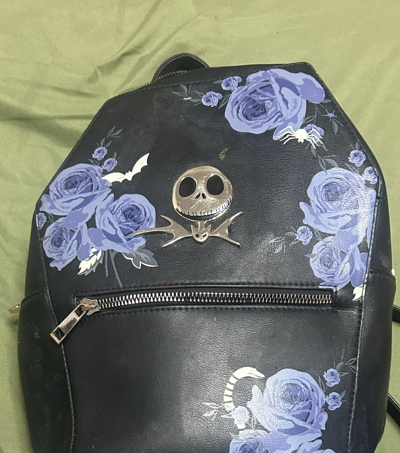 Loungefly Nightmare Before Christmas Jack Skellington Blue Rose Coffin Mini Backpack