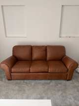 GENUINE LEATHER LOUNGE SUITE – 3 PIECES – PRISTINE CONDITION - Image 1