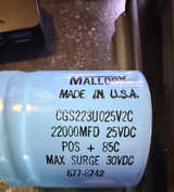 Mallory CGS 22000MFD 25VDC Aluminum Electrolytic Capacitor - Image 1