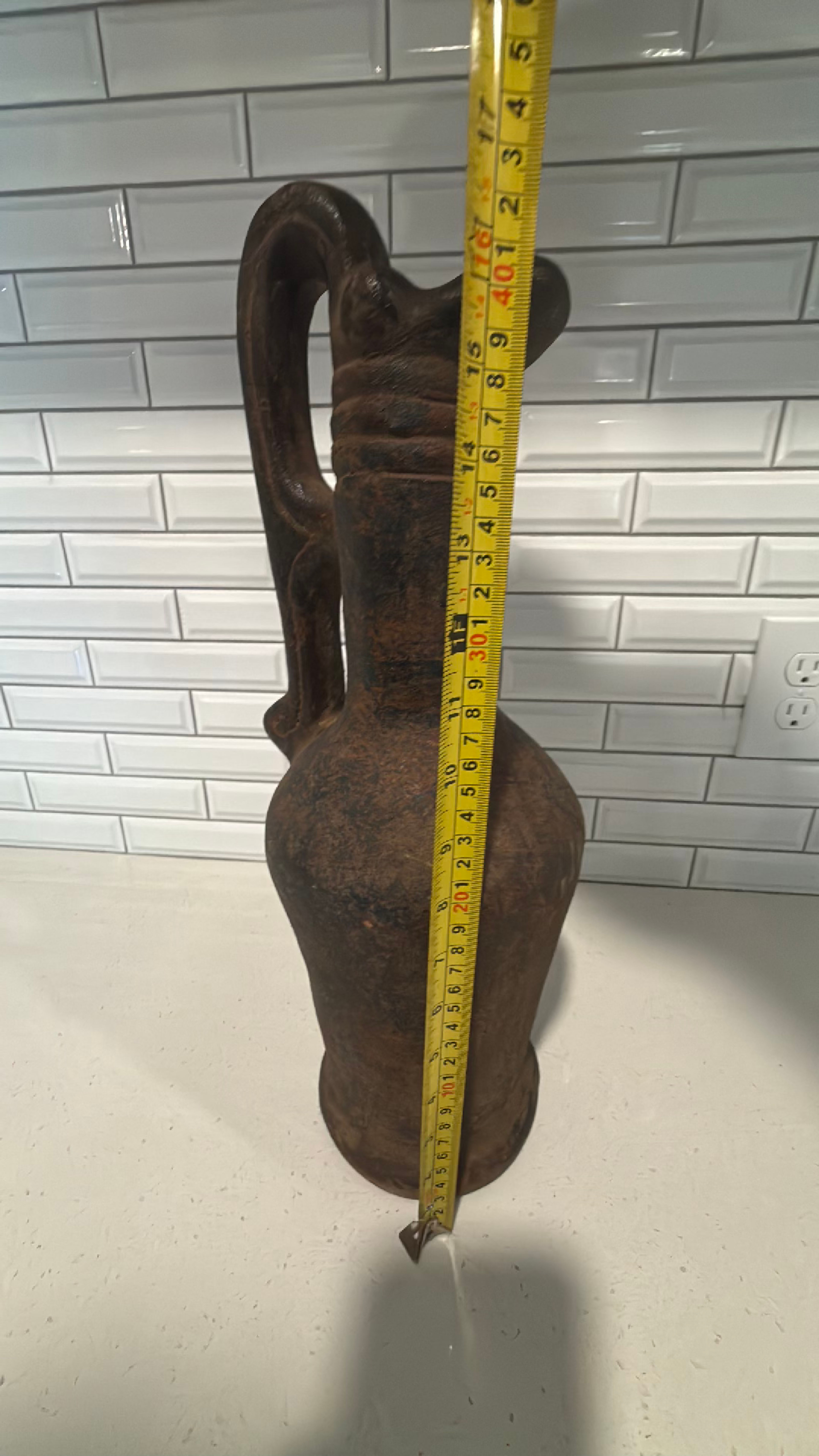 Vintage Rustic Clay Pottery Jug - Image 2