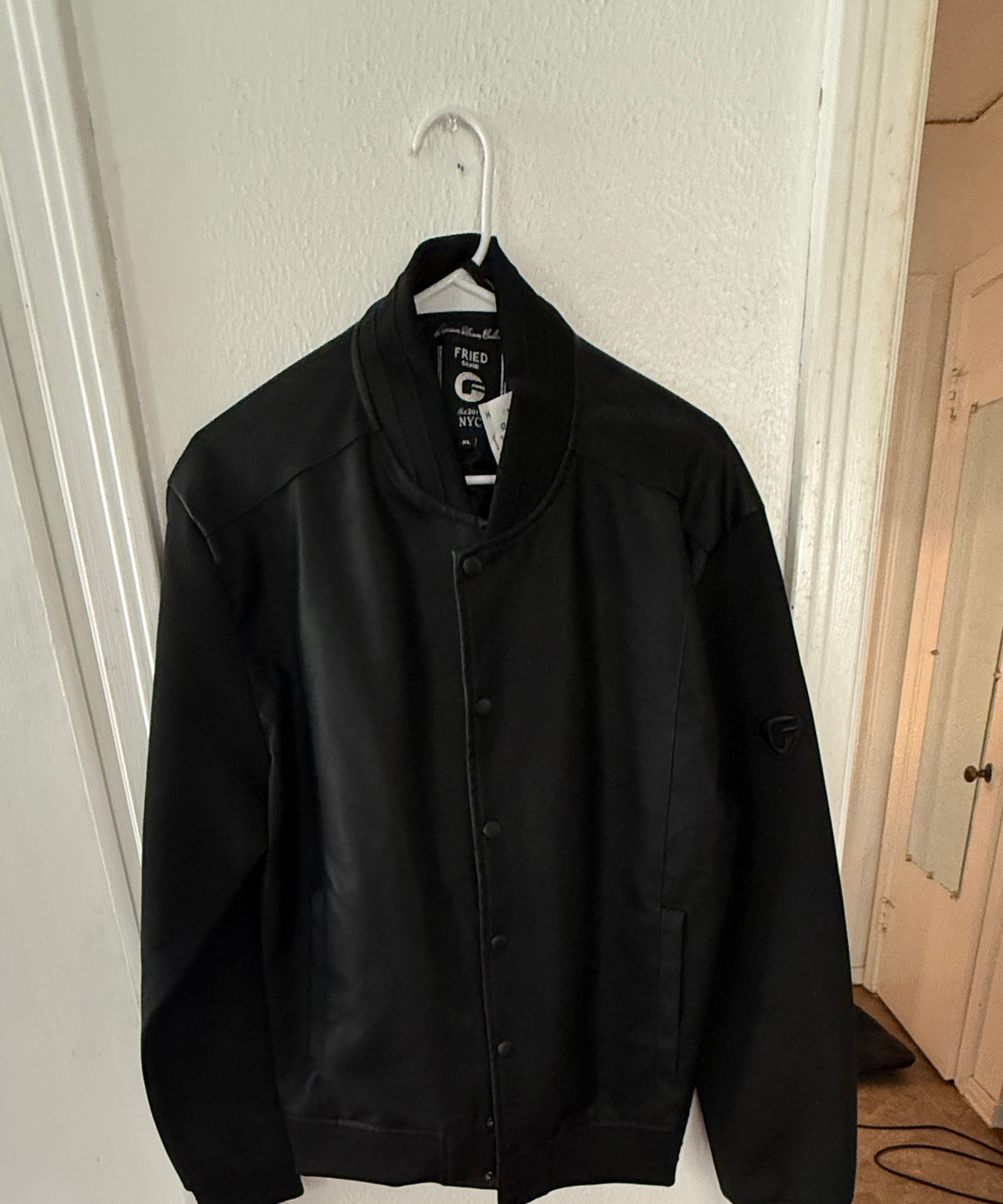 Fried Denim Black Varsity Jacket