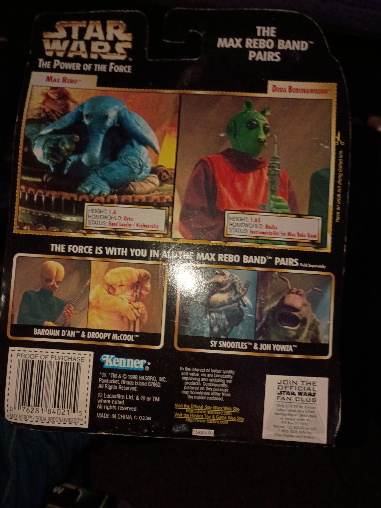 Star Wars Power of the Force Max Rebo Band Pairs Max Rebo & Doda Bodonawieedo