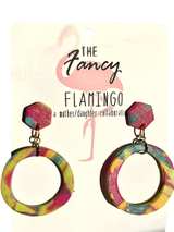 Handmade Marbled Polymer Clay Hoop Earrings - Image 4