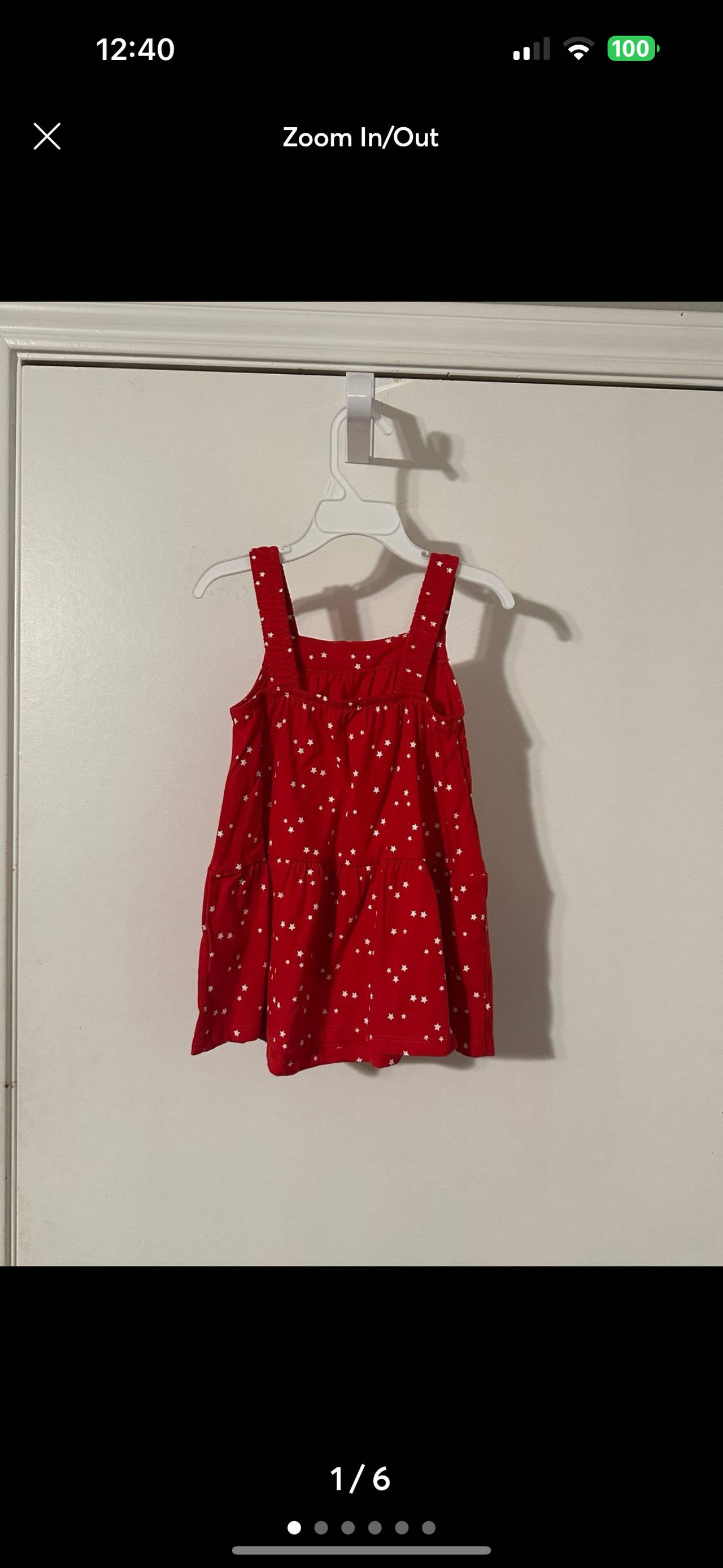 Girls' Sleeveless Red Sundress size is 24 months .