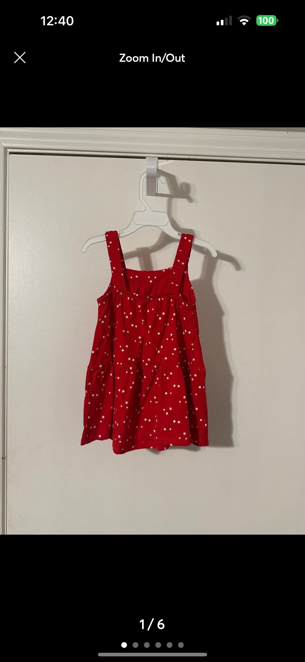 Girls' Sleeveless Red Sundress size is 24 months .