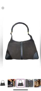 Gucci Vintage Bamboo Jackie Suede Shoulder Bag - Image 2