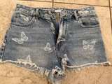 PacSun Butterfly Print High Waisted Denim Shorts- size 27 - Image 1