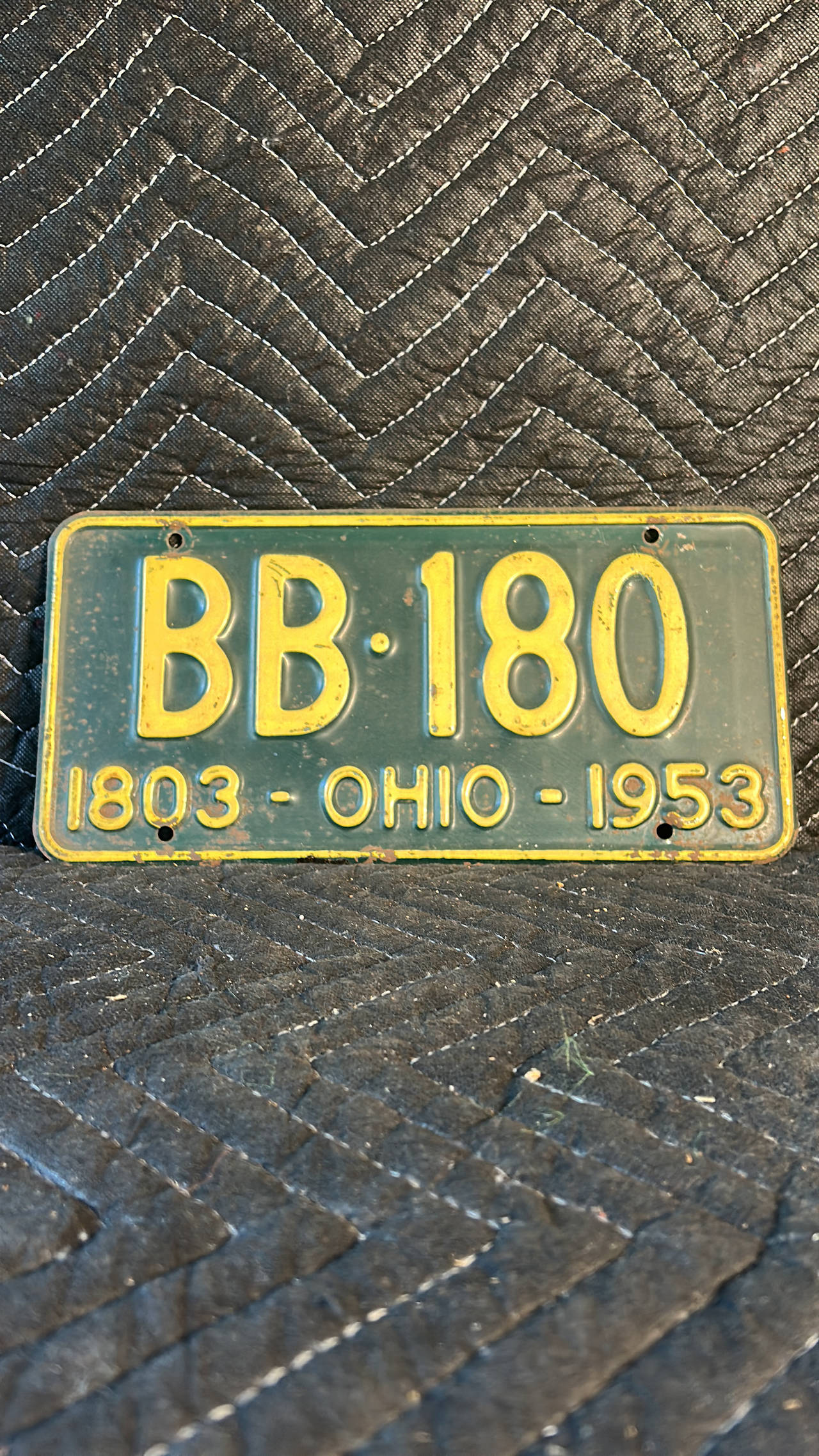 1953 Ohio License Plate BB-180