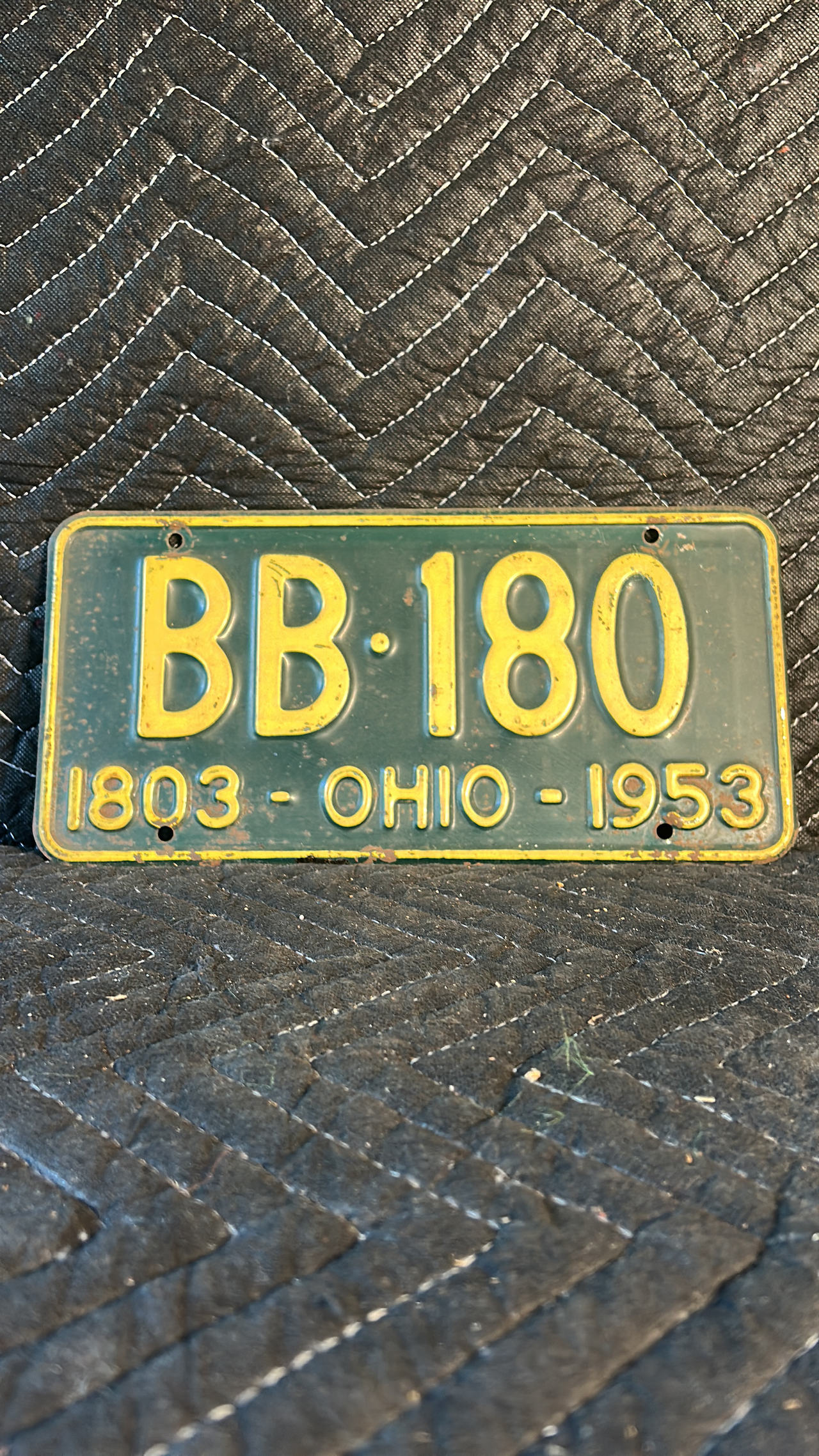 1953 Ohio License Plate BB-180