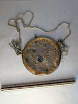 Vintage Embroidered Round Evening Bag with Tassel - Image 3