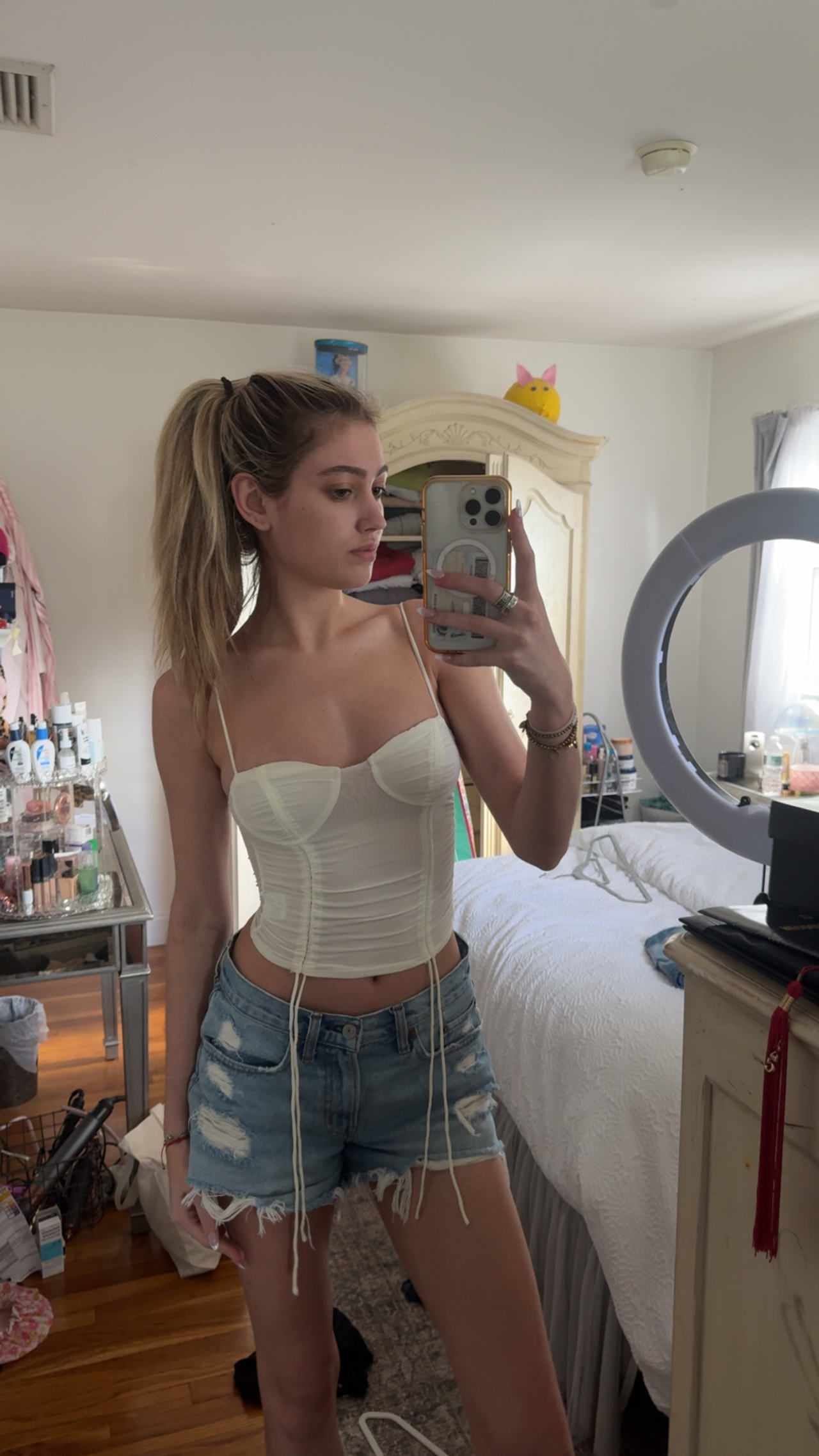 white corset top