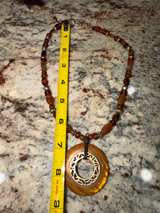 Coldwater Creek Amber-Tone Beaded Pendant Necklace - Image 5