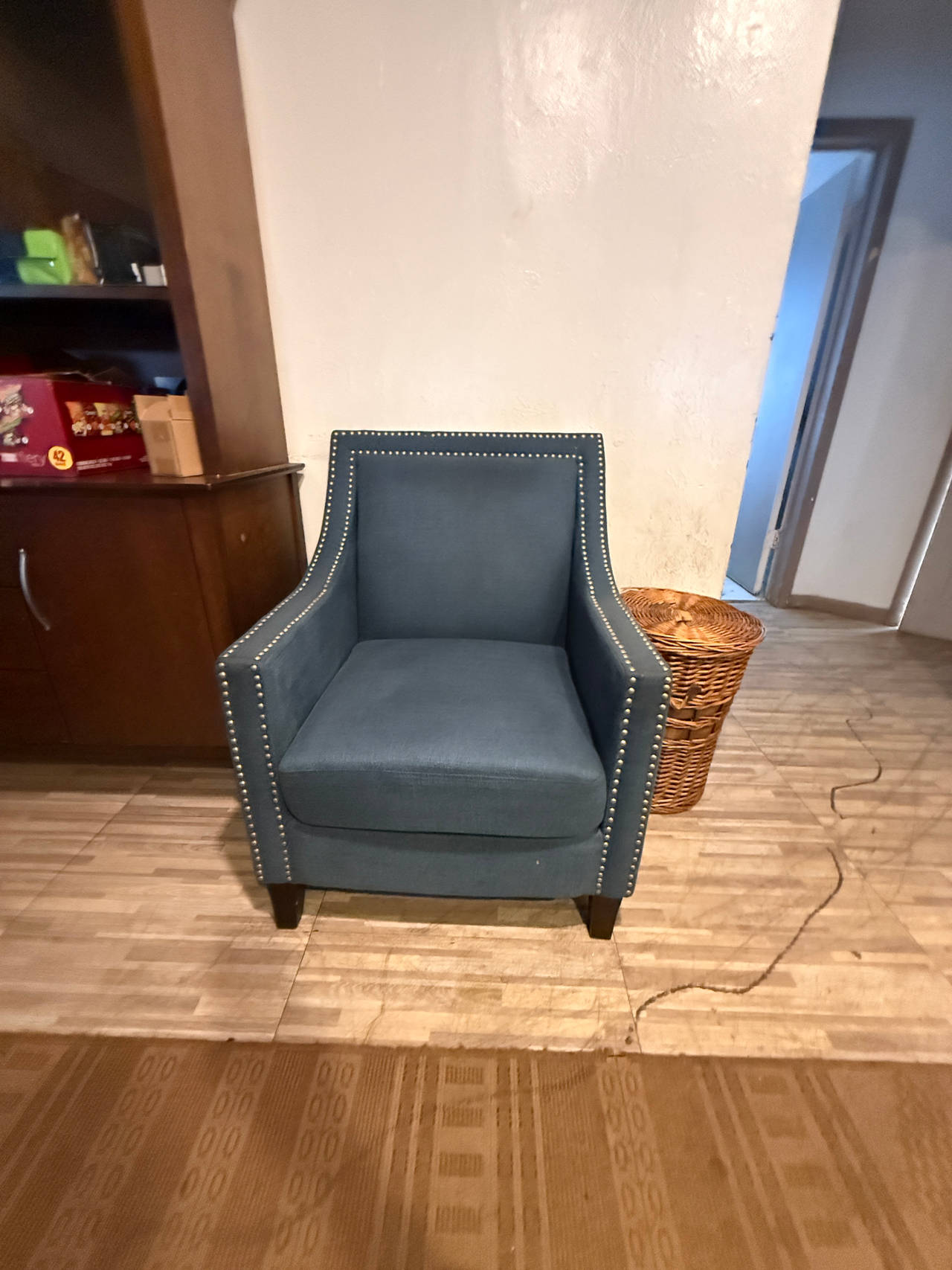 Blue Upholstered Armchair