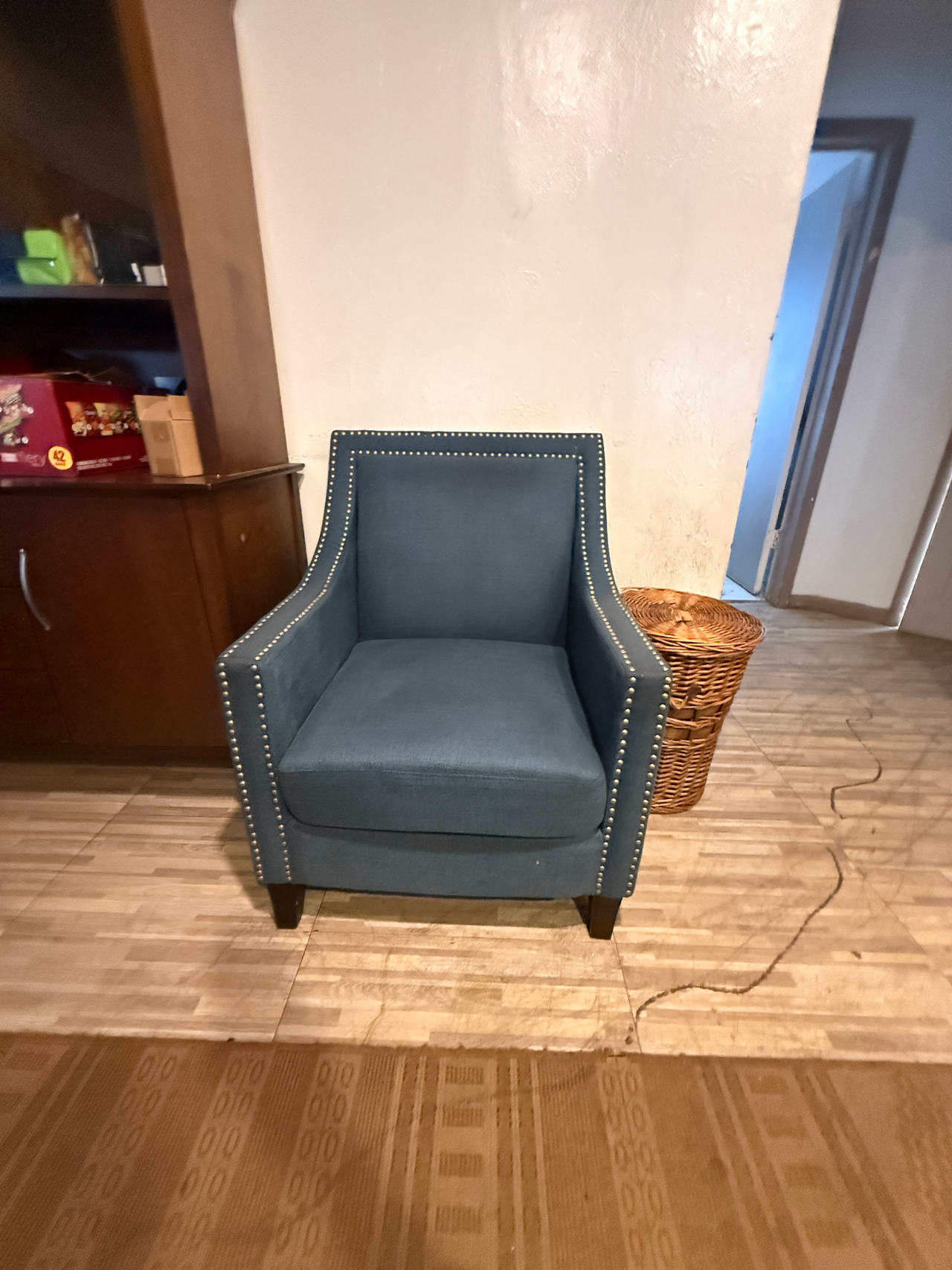 Blue Upholstered Armchair