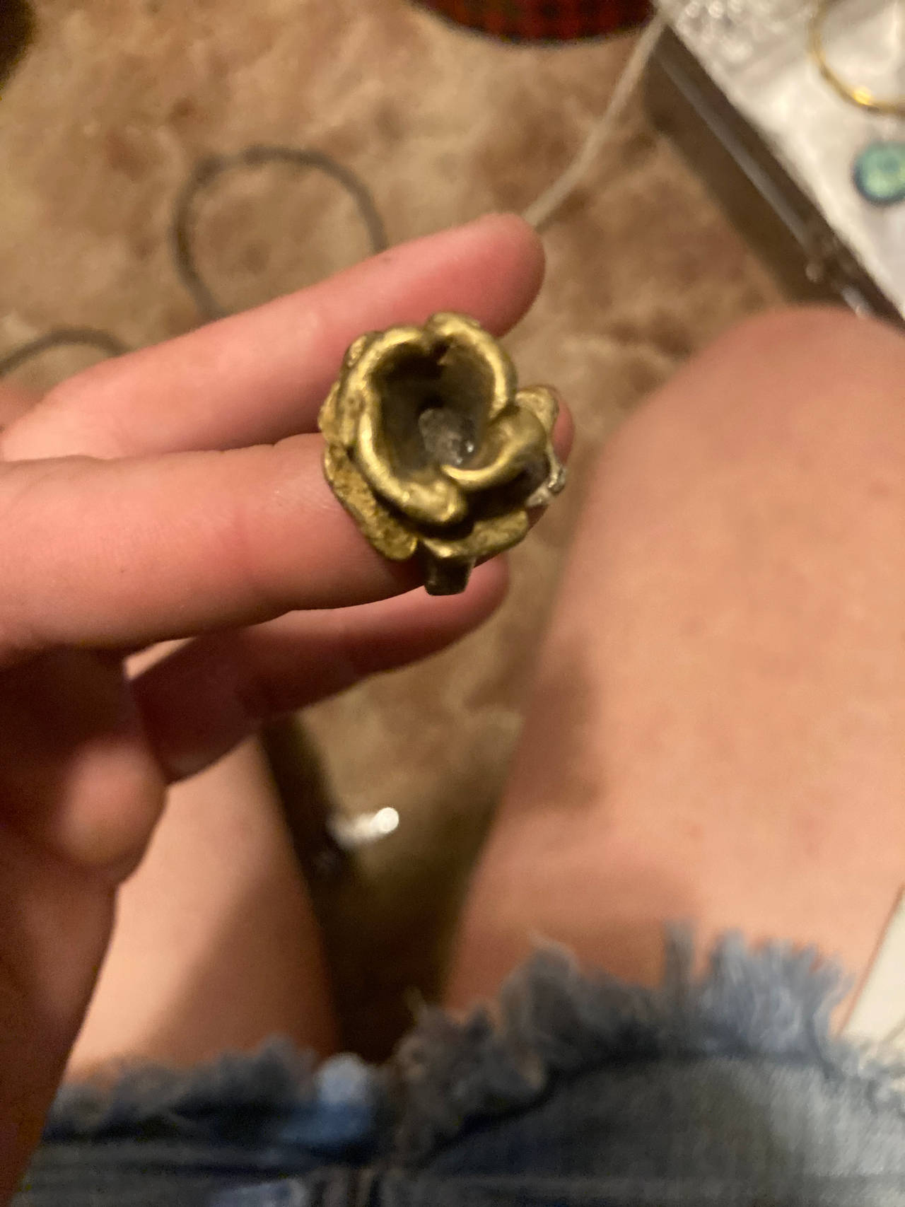 Vintage Brass Rose Ring