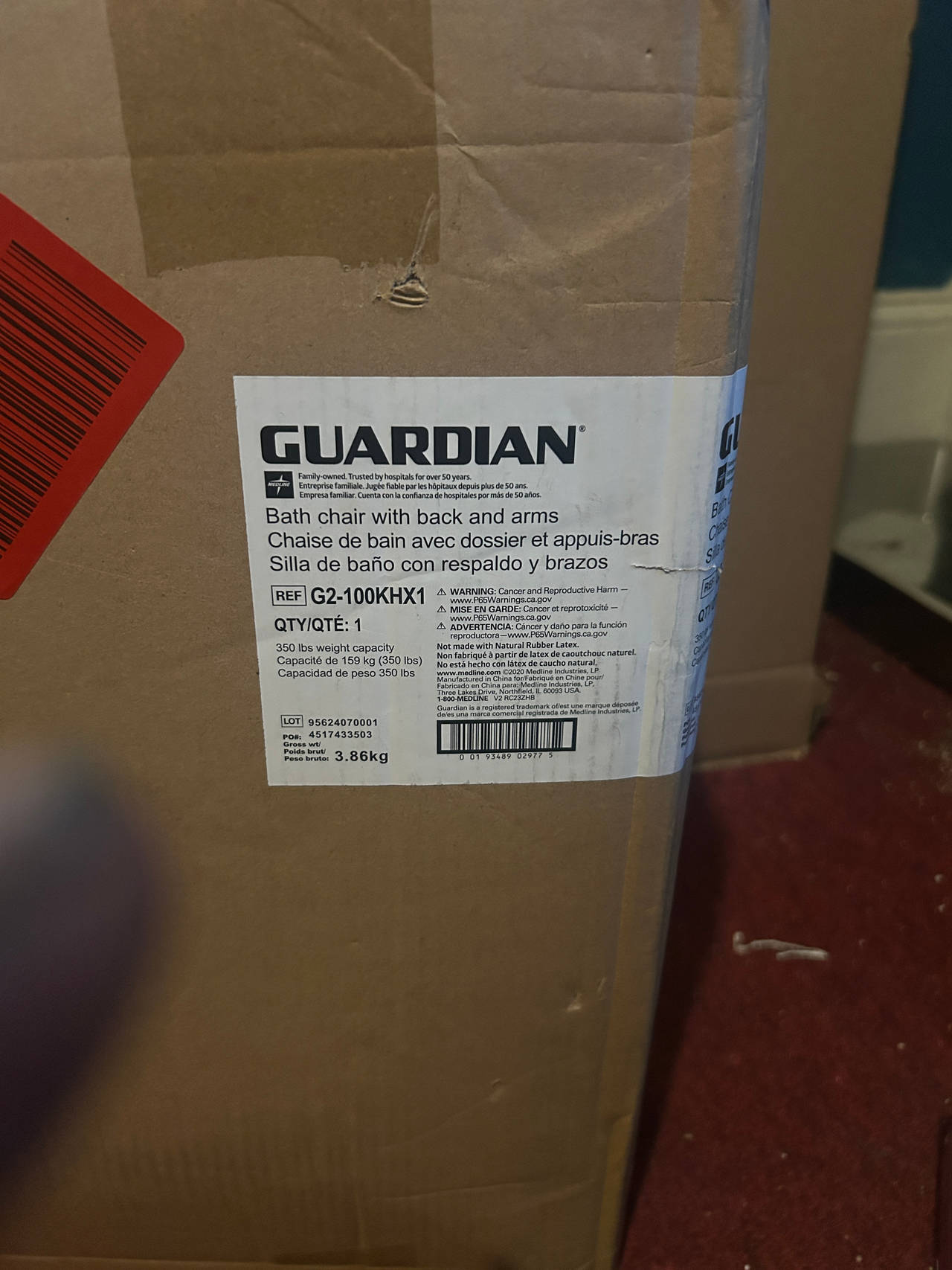 Guardian Bath Chair with Back and Arms