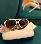 Coach Daisy White Aviator Sunglasses - Image 5
