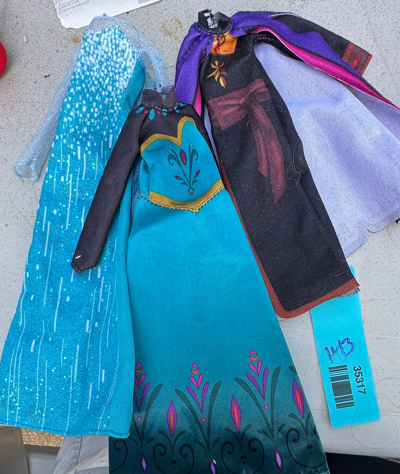 Disney Princess FROZEN Barbie 12 inch fashion doll replacement dresses 3 pcs