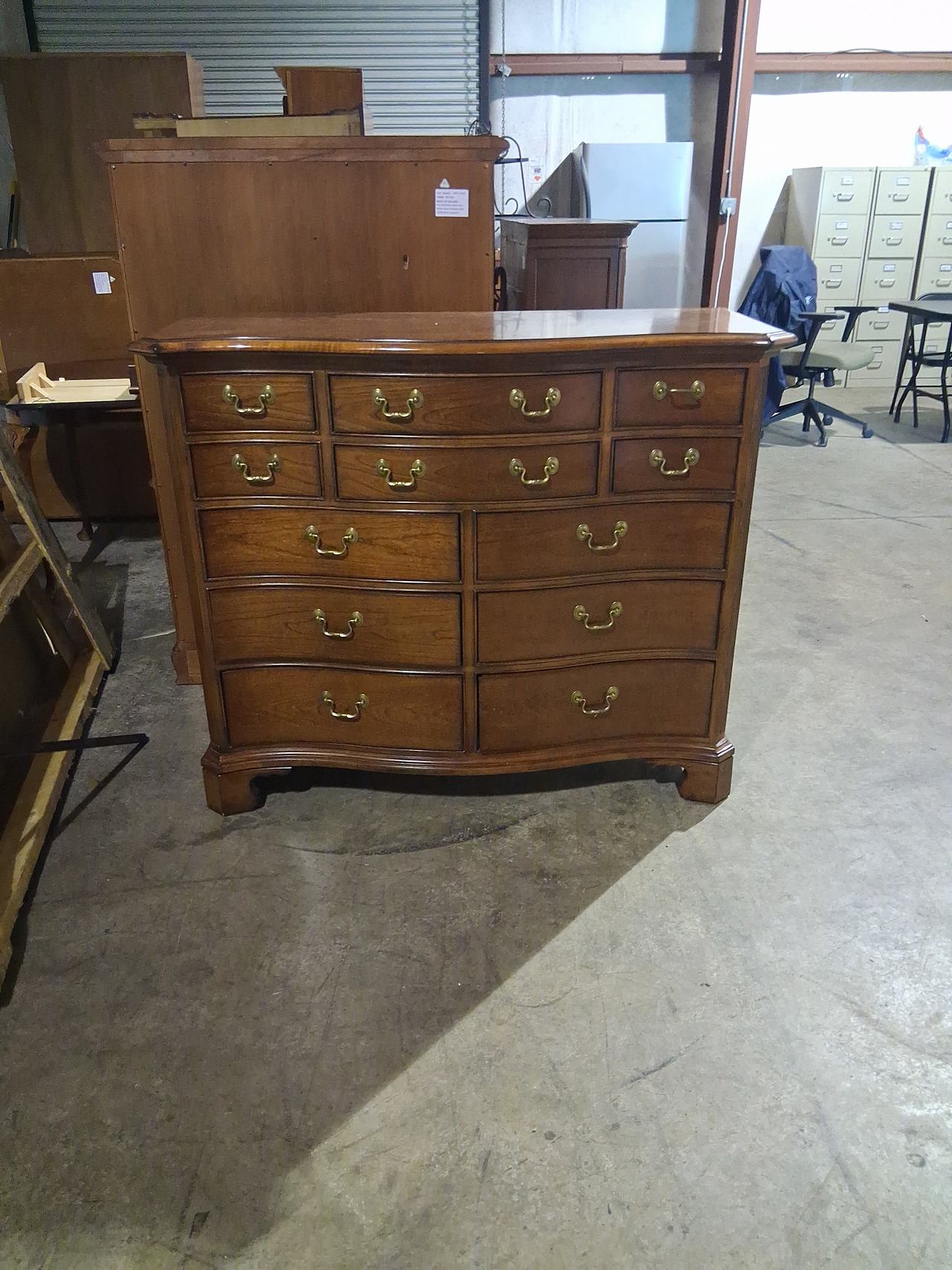 Vintage Oak Serpentine Front Dresser