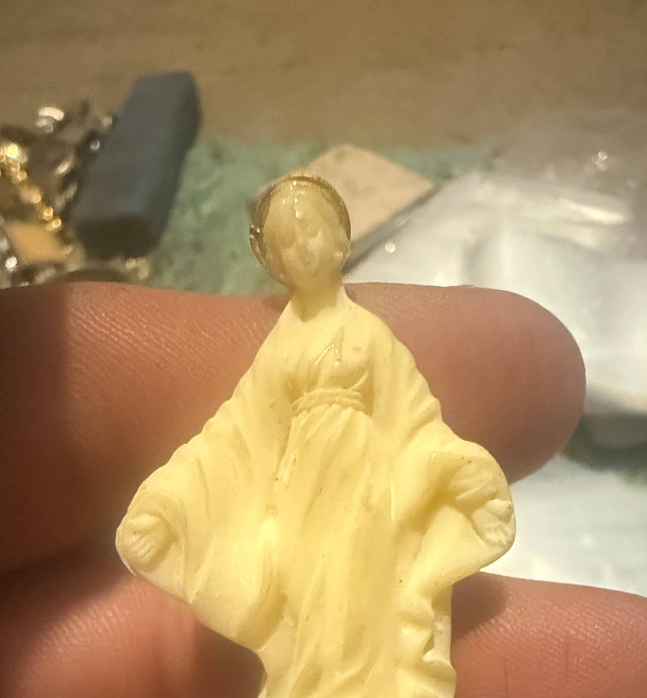 Vintage Ivory Virgin Mary Figurine